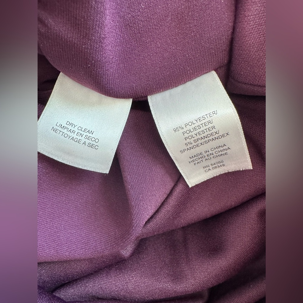 Jones New York Shaping Faux Wrap Knee Length Dress Purple Eggplant Size 6 - Picture 6 of 7